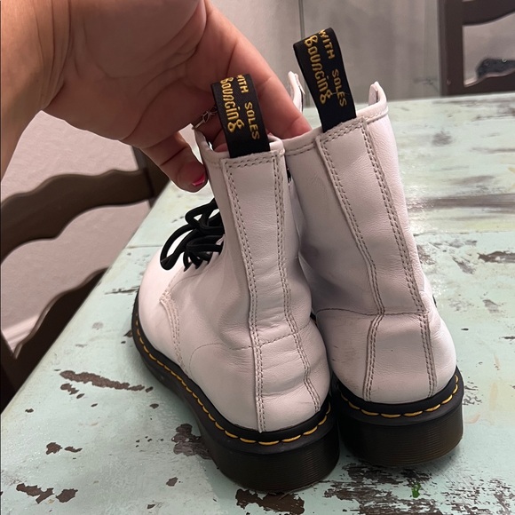 Dr. Martens Women's White Combat Boots - Picture 7 of 8